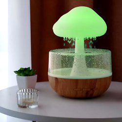 چراغ خواب و شبیه ساز باران مدل ابری طرح چوب RGB